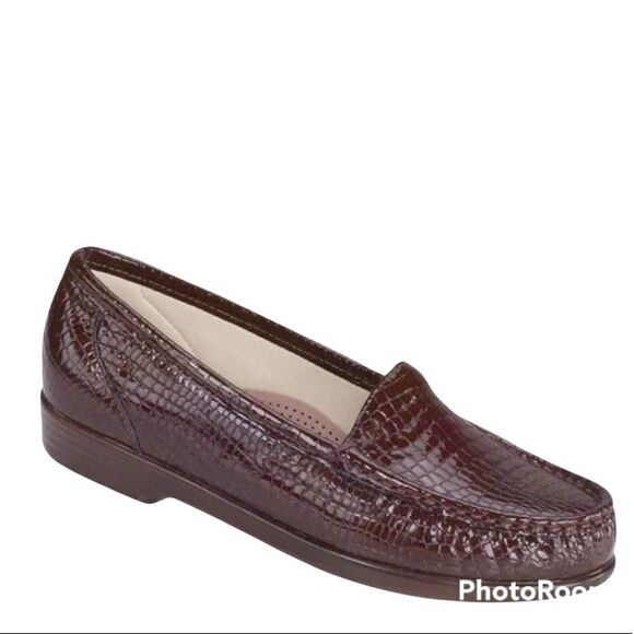 SAS Simplify Brown Croc Embossed Shoes Size 11.5W B12B - Picture 3 of 11